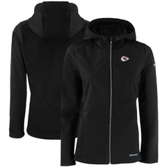 Kansas City Chiefs Cutter & Buck Women's Evoke Eco Softshell Recycled Full-Zip Hooded Jacket Black | NFL