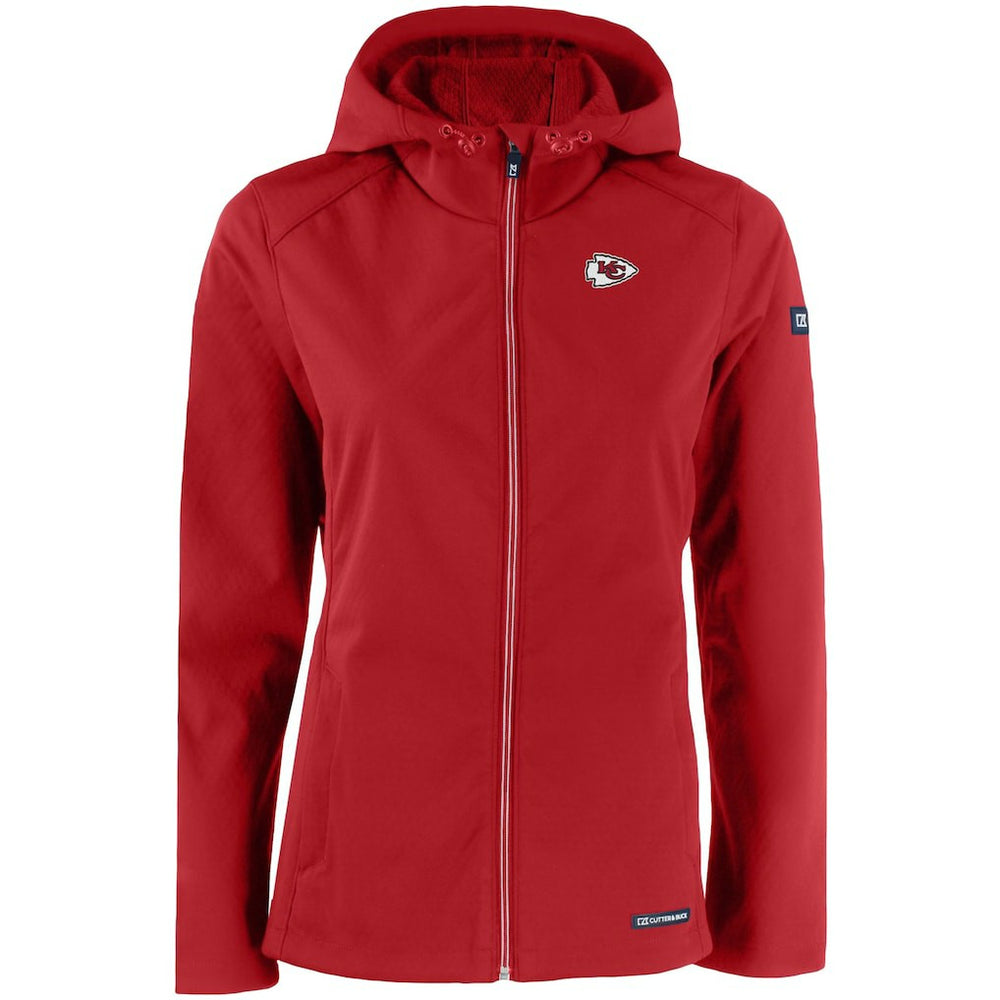 Kansas City Chiefs Cutter & Buck Women's Evoke Eco Softshell Recycled Full-Zip Hooded Jacket Red | NFL