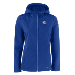 Los Angeles Chargers Cutter & Buck Women's Evoke Eco Softshell Recycled Full-Zip Hooded Jacket Blue | NFL