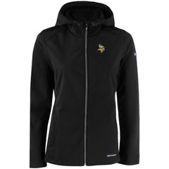 Minnesota Vikings Cutter & Buck Women's Evoke Eco Softshell Recycled Full-Zip Hooded Jacket Black | NFL