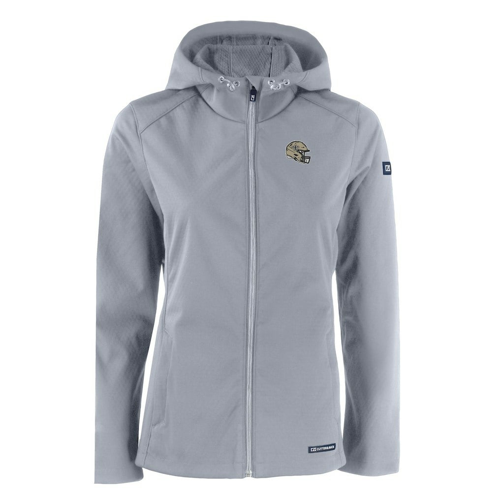 New Orleans Saints Cutter & Buck Women's Evoke Eco Softshell Recycled Full-Zip Hooded Jacket Gray | NFL