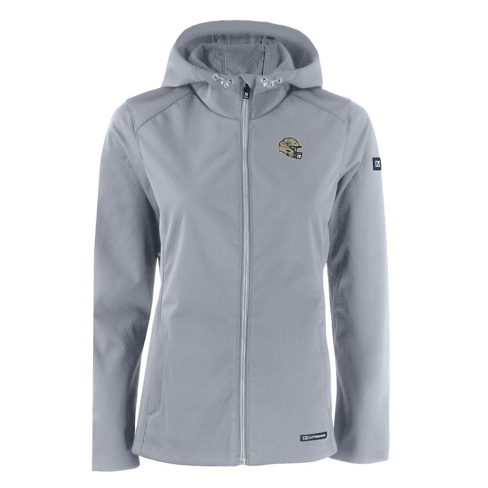 New Orleans Saints Cutter & Buck Women's Evoke Eco Softshell Recycled Full-Zip Hooded Jacket Gray | NFL