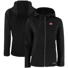 San Francisco 49ers Cutter & Buck Women's Evoke Eco Softshell Recycled Full-Zip Hooded Jacket Black | NFL
