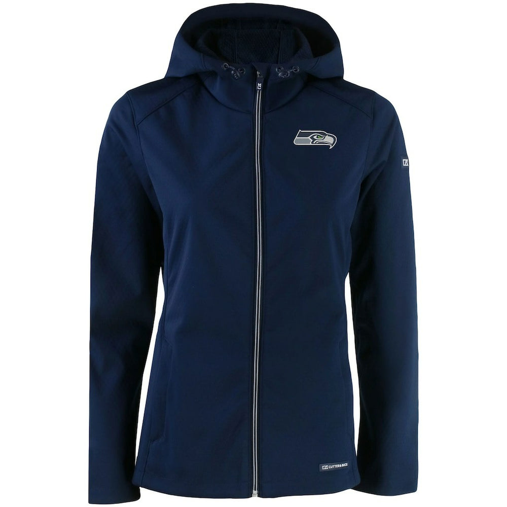 Seattle Seahawks Cutter & Buck Women's Evoke Eco Softshell Recycled Full-Zip Jacket College Navy | NFL