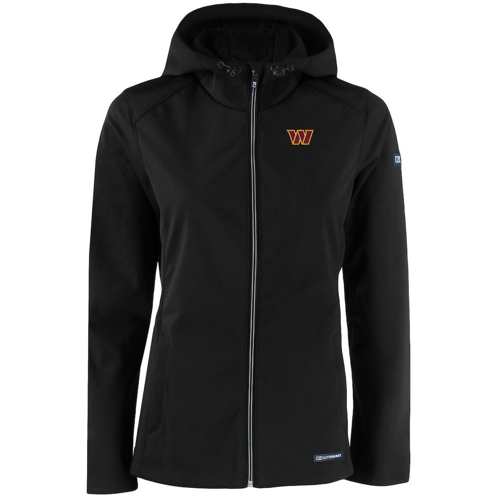 Washington Commanders Cutter & Buck Women's Evoke Eco Softshell Recycled Full-Zip Hooded Jacket Black | NFL