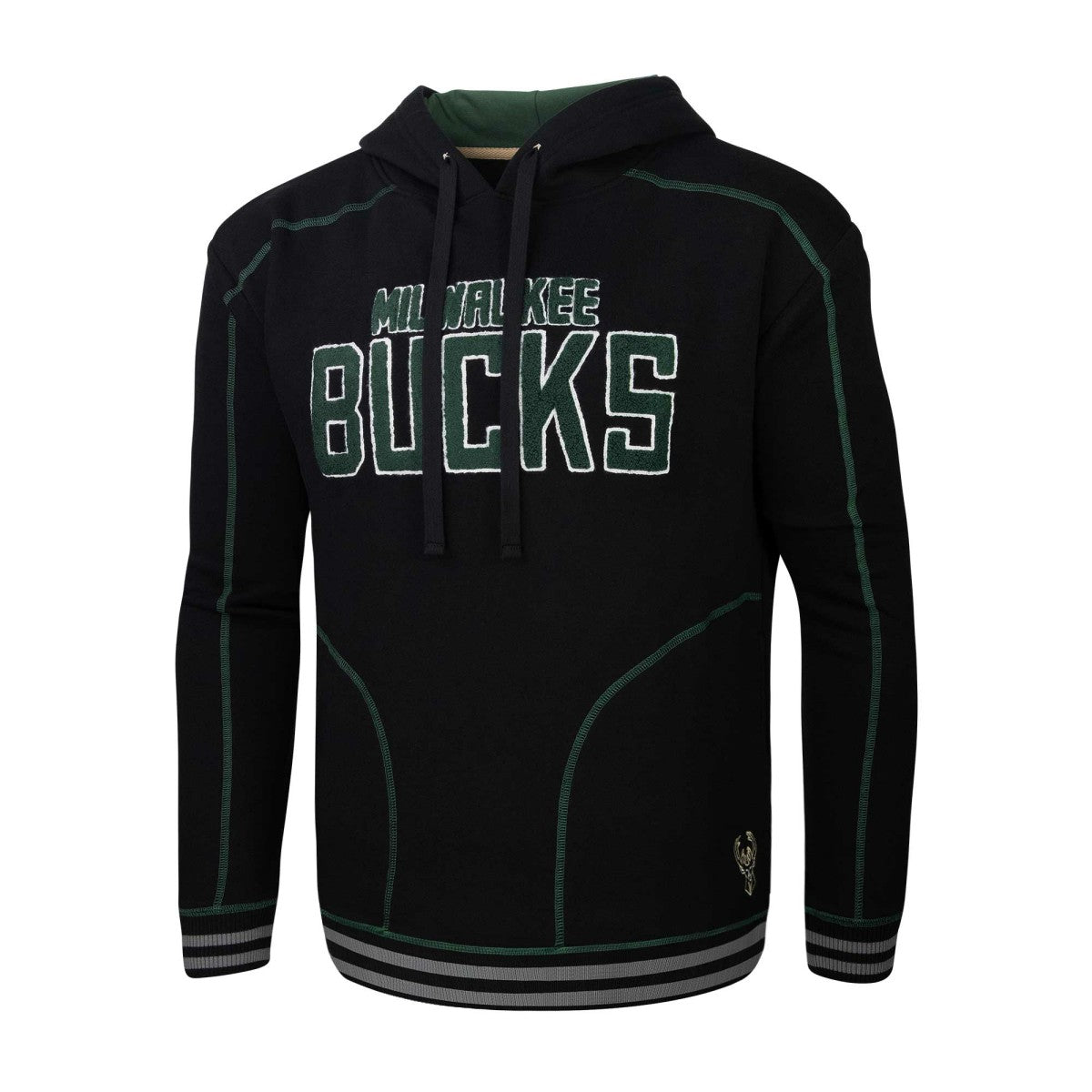 Milwaukee Bucks Stadium Essentials Baseline Pullover Hoodie Black - NBA