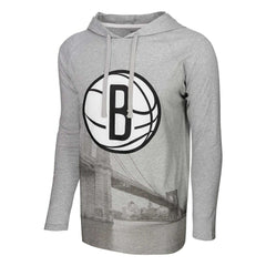 Brooklyn Nets Stadium Essentials Atrium Raglan Long Sleeve Hoodie T-Shirt Heather Gray - NBA