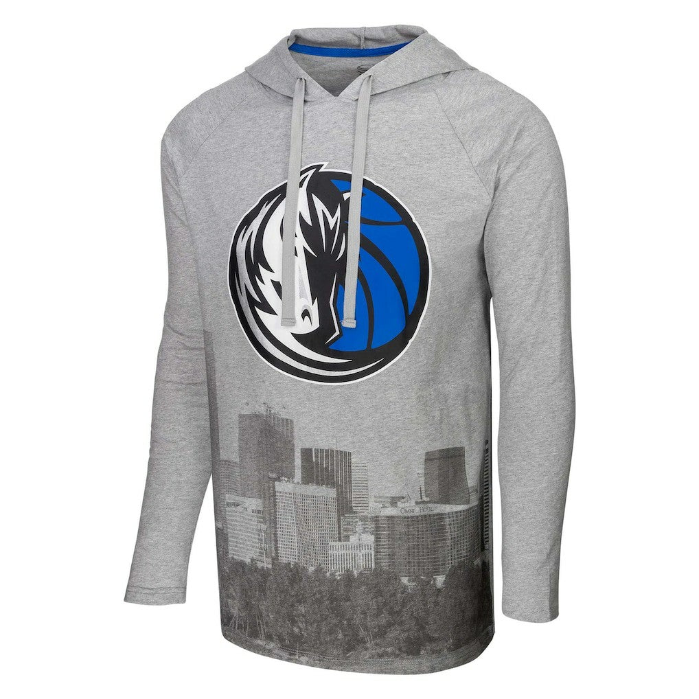 Dallas Mavericks Stadium Essentials Atrium Raglan Long Sleeve Hoodie T-Shirt Heather Gray - NBA