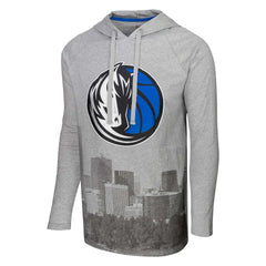 Dallas Mavericks Stadium Essentials Atrium Raglan Long Sleeve Hoodie T-Shirt Heather Gray - NBA
