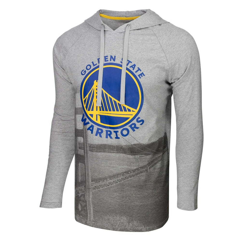 Golden State Warriors Stadium Essentials Atrium Raglan Long Sleeve Hoodie T-Shirt Heather Gray - NBA