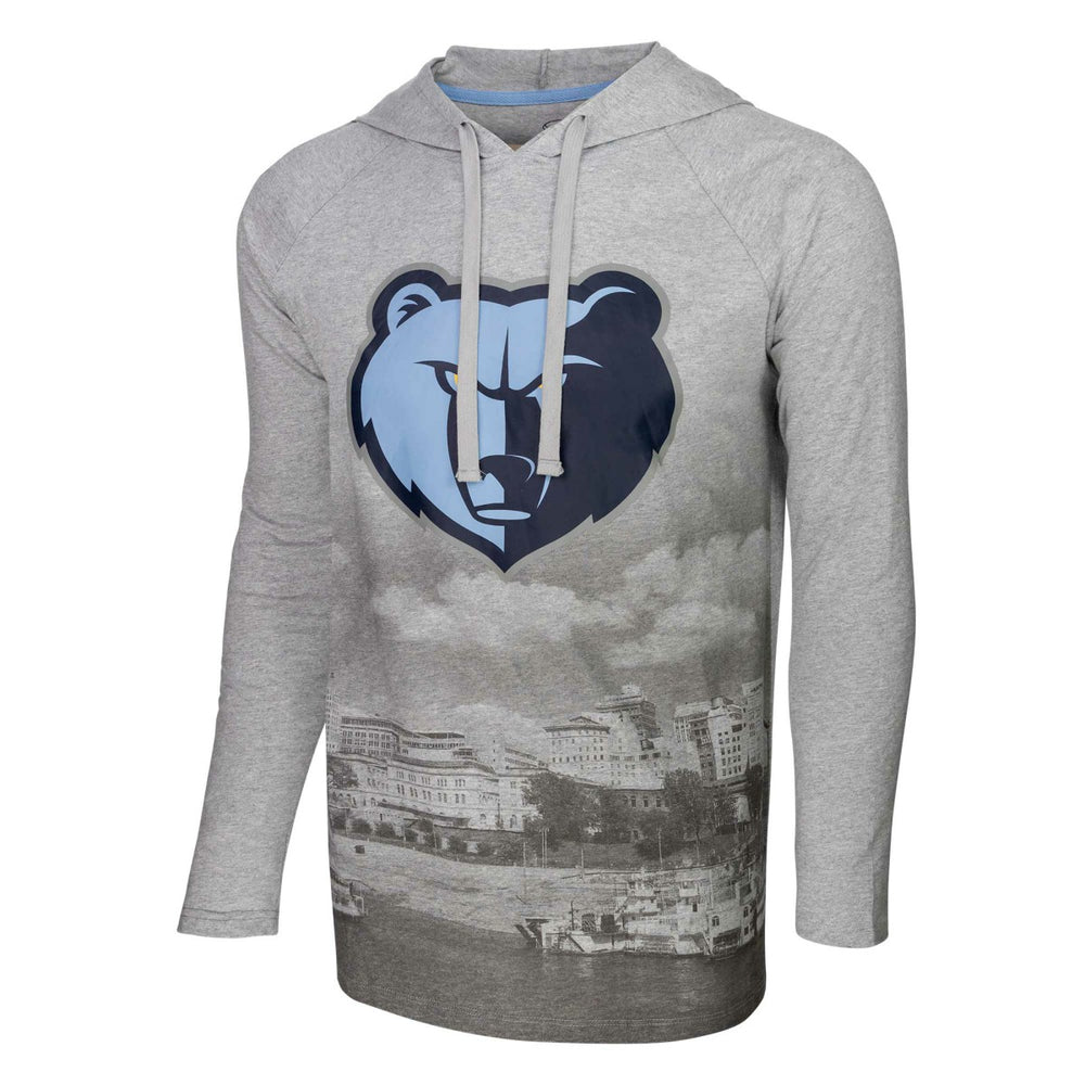 Memphis Grizzlies Stadium Essentials Atrium Raglan Long Sleeve Hoodie T-Shirt Heather Gray - NBA