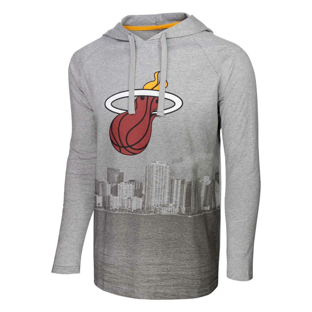 Miami Heat Stadium Essentials Atrium Raglan Long Sleeve Hoodie T-Shirt Heather Gray - NBA