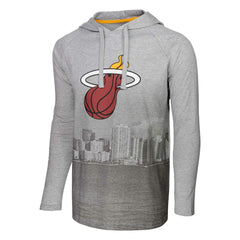 Miami Heat Stadium Essentials Atrium Raglan Long Sleeve Hoodie T-Shirt Heather Gray - NBA