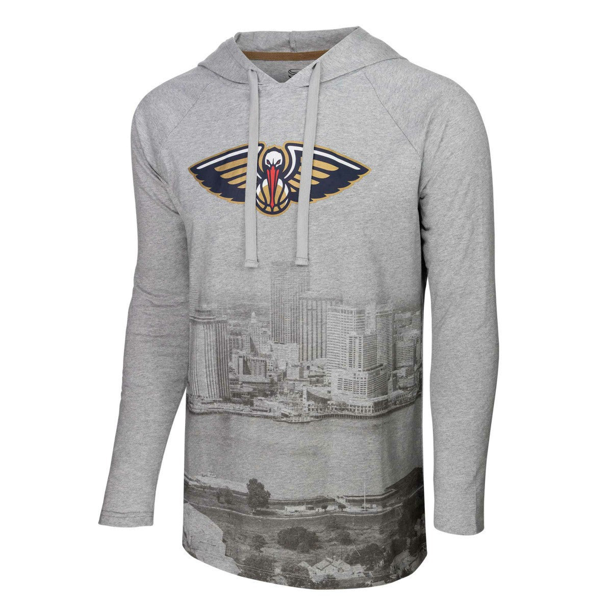 New Orleans Pelicans Stadium Essentials Atrium Raglan Long Sleeve Hoodie T-Shirt Heather Gray - NBA