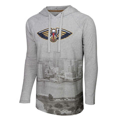 New Orleans Pelicans Stadium Essentials Atrium Raglan Long Sleeve Hoodie T-Shirt Heather Gray - NBA