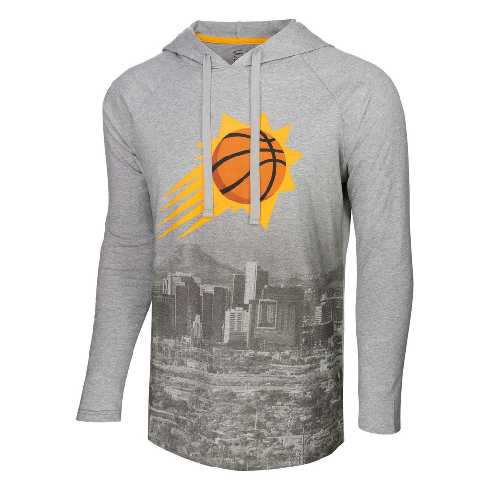 Phoenix Suns Stadium Essentials Atrium Raglan Long Sleeve Hoodie T-Shirt Heather Gray - NBA