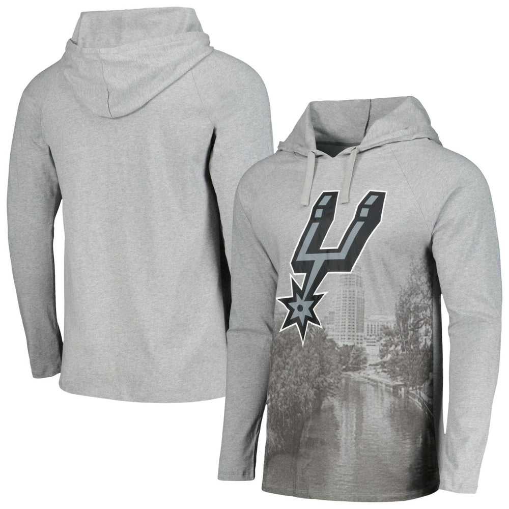 San Antonio Spurs Stadium Essentials Atrium Raglan Long Sleeve Hoodie T-Shirt Heather Gray - NBA