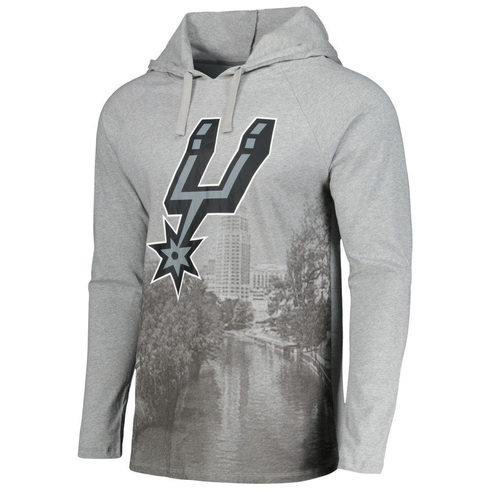 San Antonio Spurs Stadium Essentials Atrium Raglan Long Sleeve Hoodie T-Shirt Heather Gray - NBA