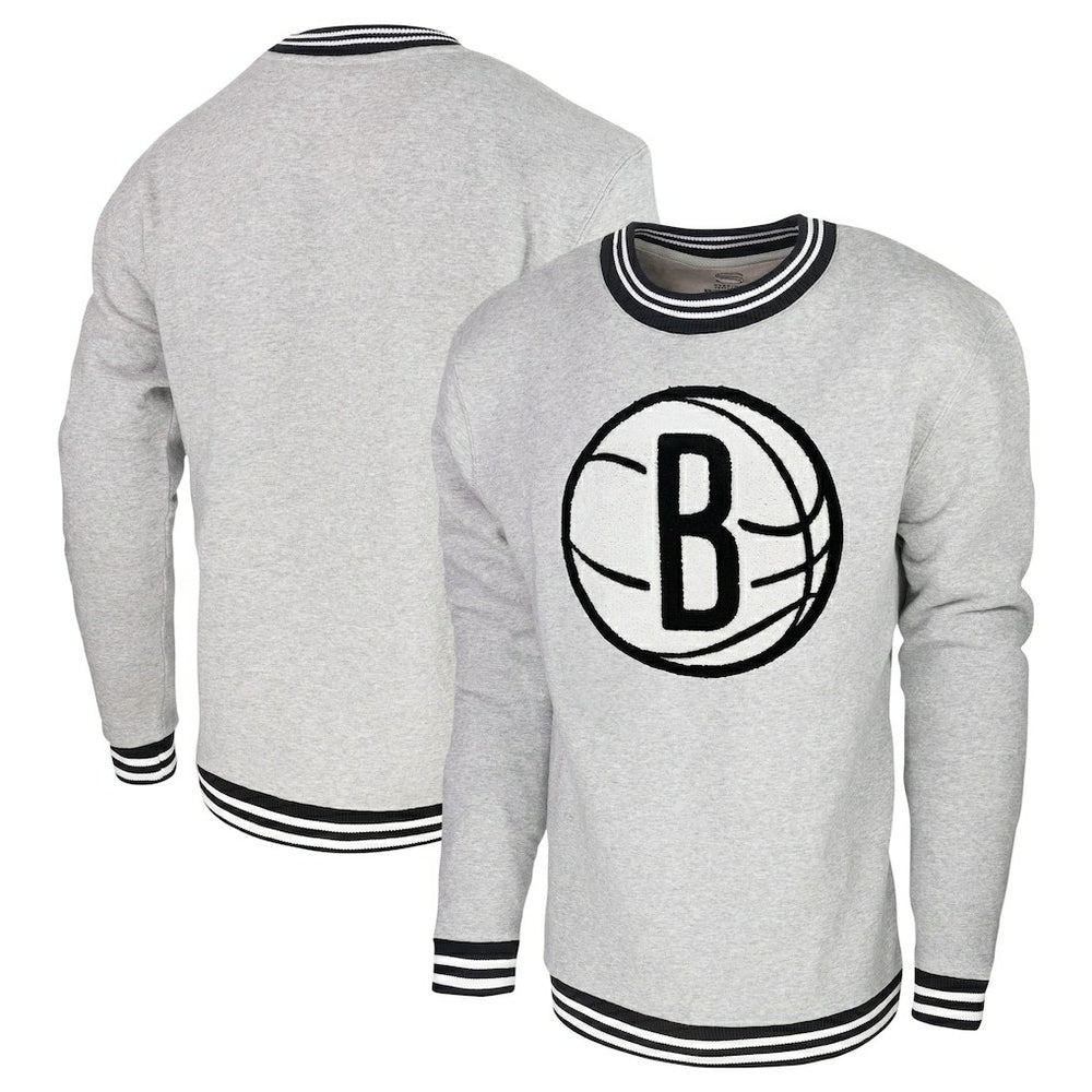 Brooklyn Nets Stadium Essentials Club Level Pullover Sweatshirt Heather Gray - NBA