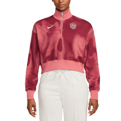 USMNT Women's Phoenix Fleece Cropped Quarter-Zip Jacket Pink | Nike discount