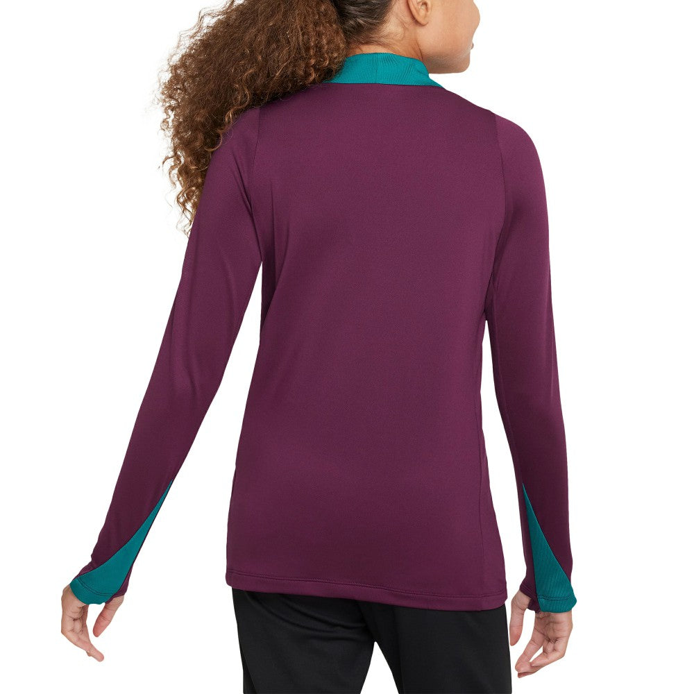 Paris Saint-Germain Youth 2024/25 Strike Drill Quarter-Zip Long Sleeve Performance Training Top Burgundy | Nike