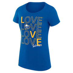 Buffalo Sabres G-III 4Her by Carl Banks Women's Super-Slim Fit Lightweight Hockey Love T-Shirt - Royal - NHL