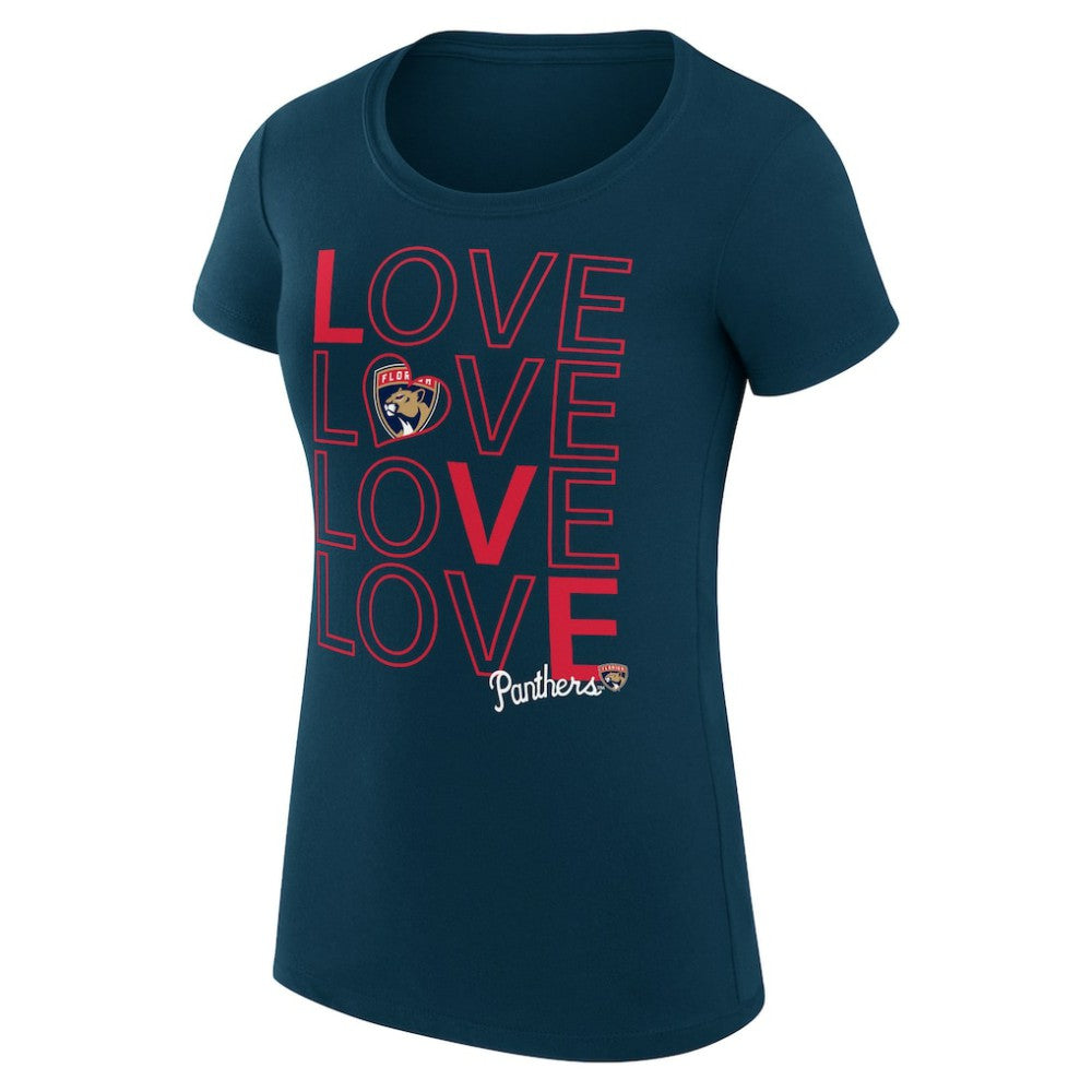 Florida Panthers G-III 4Her by Carl Banks Women's Super-Slim Fit Lightweight Hockey Love T-Shirt - Navy - NHL