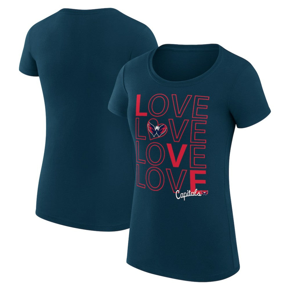 Washington Capitals G-III 4Her by Carl Banks Women's Super-Slim Fit Lightweight Hockey Love T-Shirt - Navy - NHL