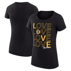 Boston Bruins G-III 4Her by Carl Banks Women's Super-Slim Fit Lightweight Hockey Love T-Shirt - Black - NHL