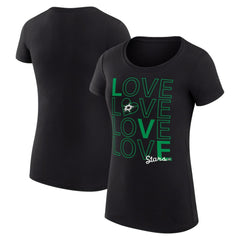 Dallas Stars G-III 4Her by Carl Banks Women's Super-Slim Fit Lightweight Hockey Love T-Shirt - Black - NHL