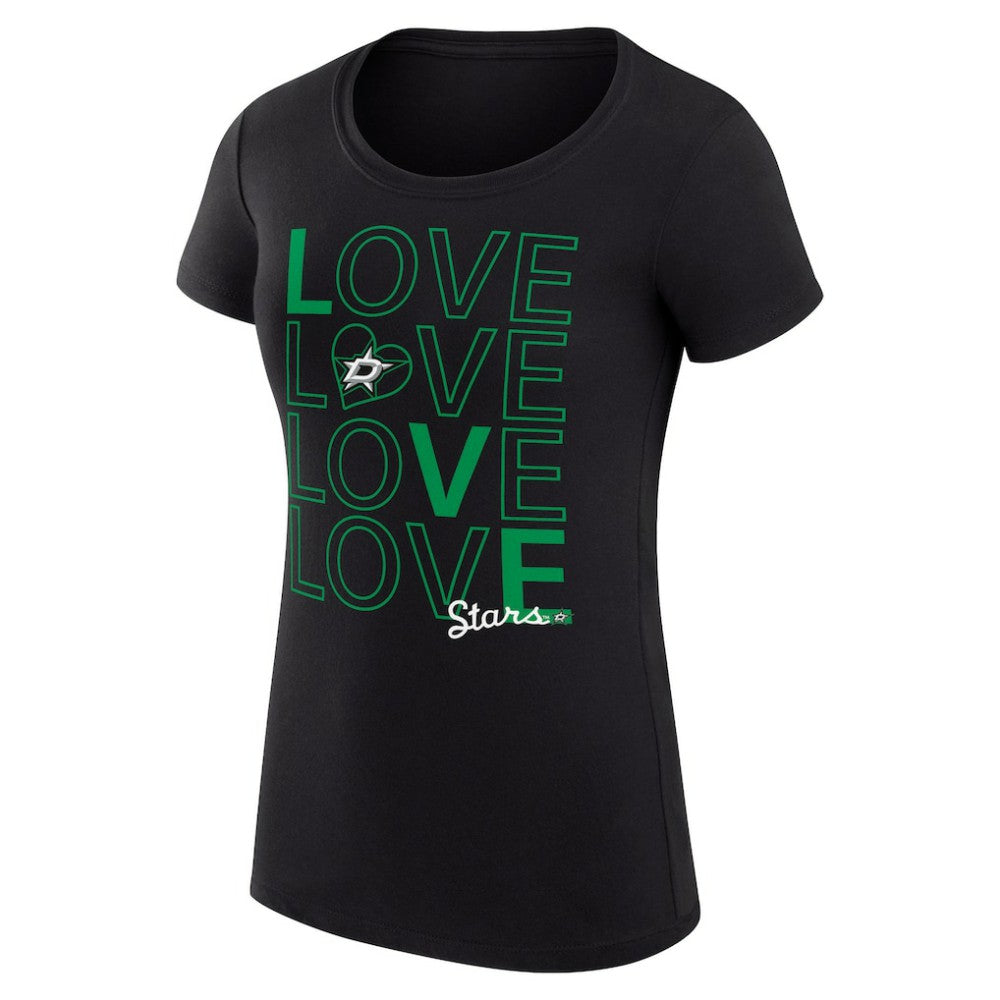 Dallas Stars G-III 4Her by Carl Banks Women's Super-Slim Fit Lightweight Hockey Love T-Shirt - Black - NHL
