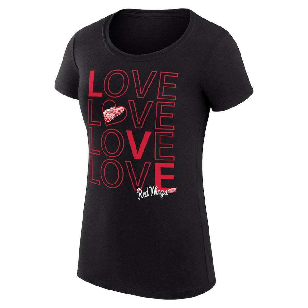 Detroit Red Wings G-III 4Her by Carl Banks Women's Super-Slim Fit Lightweight Hockey Love T-Shirt - Black - NHL