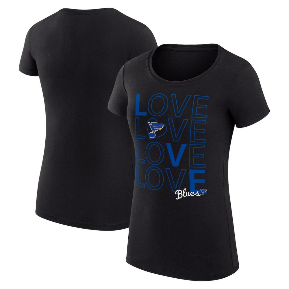 St. Louis Blues G-III 4Her by Carl Banks Women's Super-Slim Fit Lightweight Hockey Love T-Shirt - Black - NHL