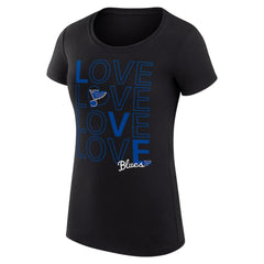 St. Louis Blues G-III 4Her by Carl Banks Women's Super-Slim Fit Lightweight Hockey Love T-Shirt - Black - NHL