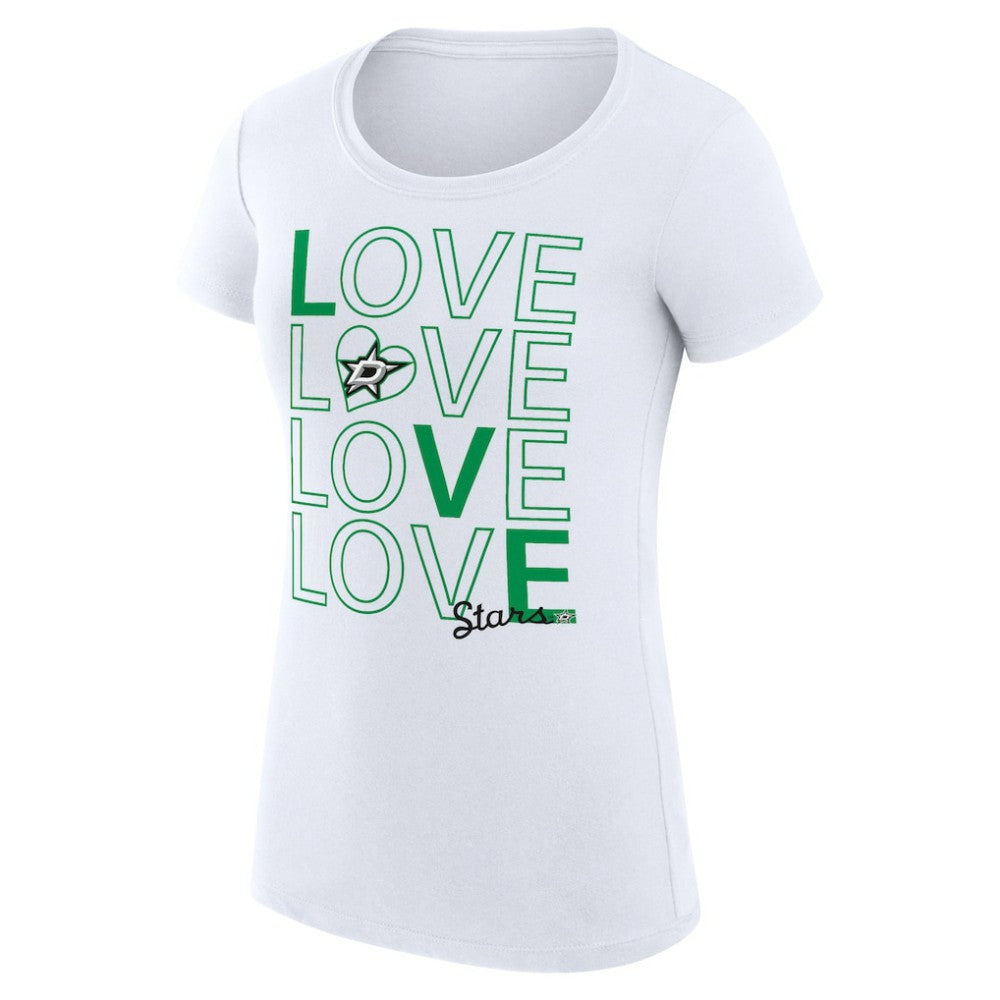 Dallas Stars G-III 4Her by Carl Banks Women's Super-Slim Fit Lightweight Hockey Love T-Shirt - White - NHL