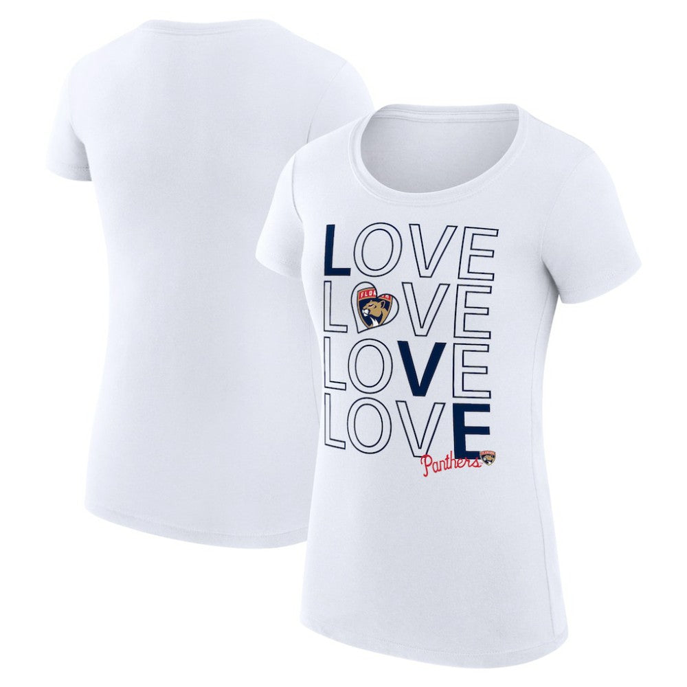 Florida Panthers G-III 4Her by Carl Banks Women's Super-Slim Fit Lightweight Hockey Love T-Shirt - White - NHL