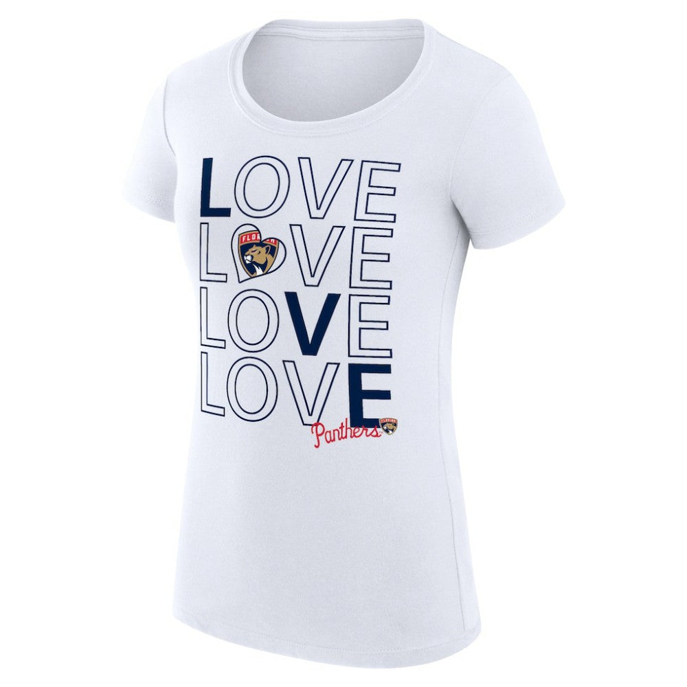 Florida Panthers G-III 4Her by Carl Banks Women's Super-Slim Fit Lightweight Hockey Love T-Shirt - White - NHL