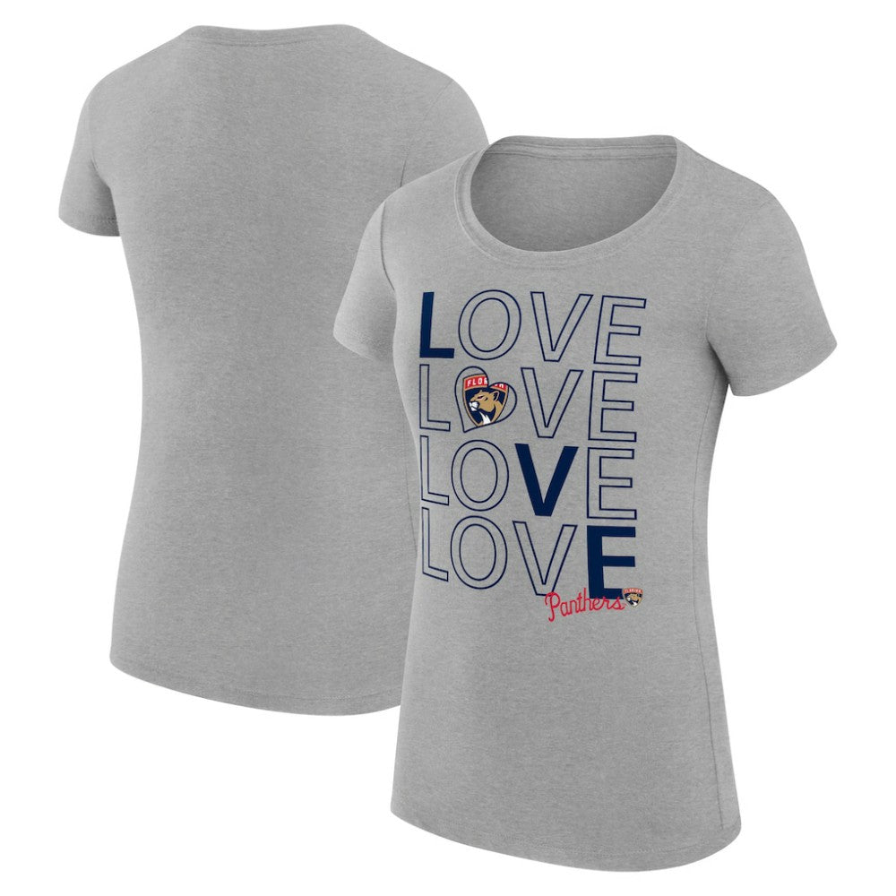 Florida Panthers G-III 4Her by Carl Banks Women's Super-Slim Fit Lightweight Hockey Love T-Shirt - Heather Gray - NHL