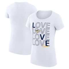 Nashville Predators G-III 4Her by Carl Banks Women's Super-Slim Fit Lightweight Hockey Love T-Shirt - White - NHL