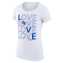 New York Rangers G-III 4Her by Carl Banks Women's Super-Slim Fit Lightweight Hockey Love T-Shirt - White - NHL