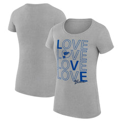 St. Louis Blues G-III 4Her by Carl Banks Women's Super-Slim Fit Lightweight Hockey Love T-Shirt - Heather Gray - NHL