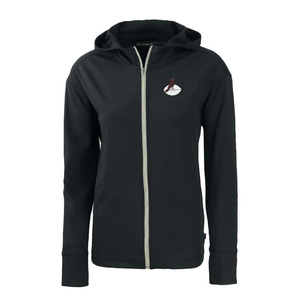 Arizona Cardinals Cutter & Buck Women's Throwback Daybreak Eco Recycled Half-Zip Hoodie Black | NFL