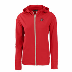 San Francisco 49ers Cutter & Buck Women's Throwback Daybreak Eco Recycled Half-Zip Hoodie Scarlet | NFL