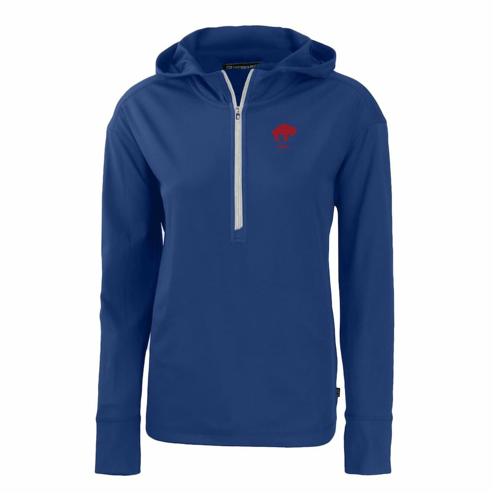 Buffalo Bills Cutter & Buck Women's Throwback Daybreak Eco Recycled Half-Zip Hoodie Royal | NFL