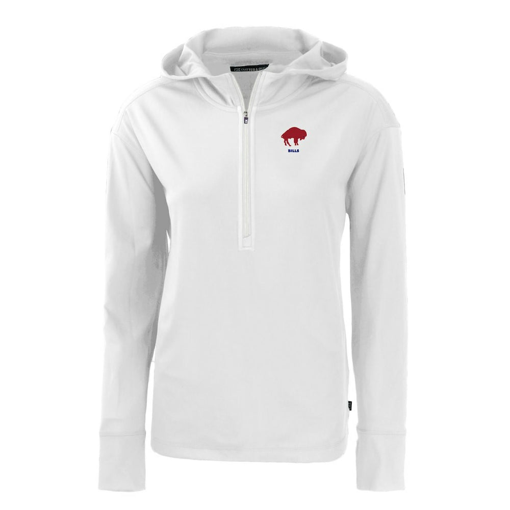 Buffalo Bills Cutter & Buck Women's Throwback Daybreak Eco Recycled Half-Zip Hoodie White | NFL