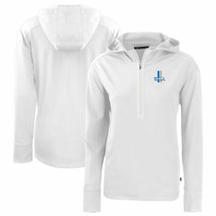 Detroit Lions Cutter & Buck Women's Throwback Daybreak Eco Recycled Half-Zip Hoodie White | NFL
