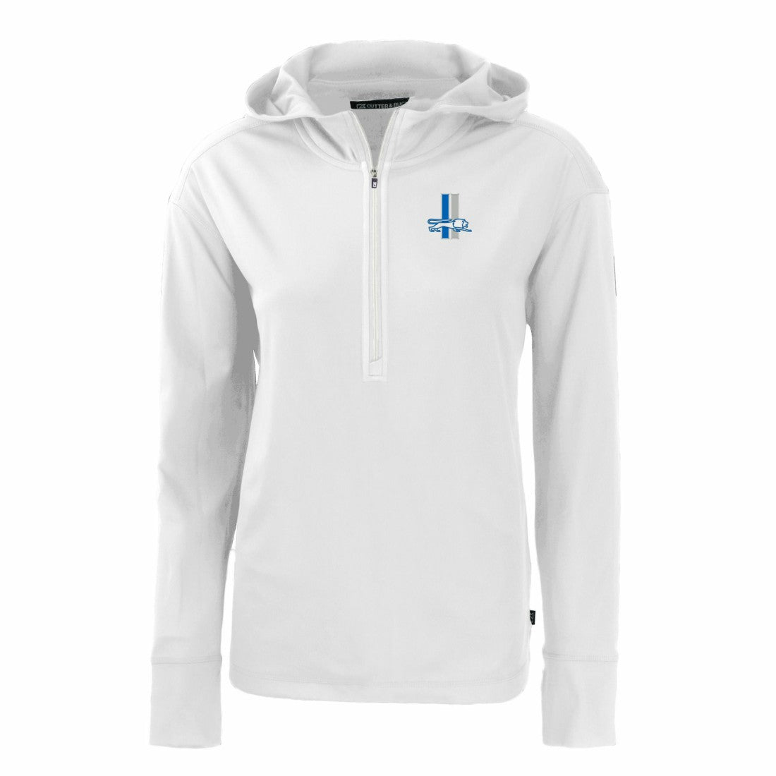 Detroit Lions Cutter & Buck Women's Throwback Daybreak Eco Recycled Half-Zip Hoodie White | NFL