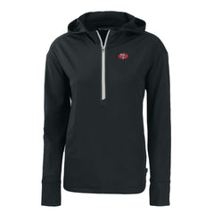 San Francisco 49ers Cutter & Buck Women's Throwback Daybreak Eco Recycled Half-Zip Hoodie Black | NFL