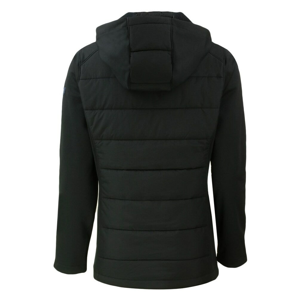 San Francisco 49ers Cutter & Buck Women's Throwback Evoke Hybrid Eco Softshell Recycled Full-Zip Hoodie Jacket Black | NFL