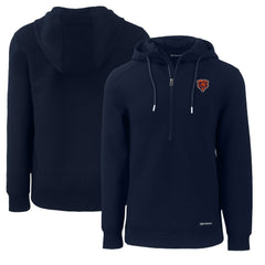 Chicago Bears Cutter & Buck Throwback Roam Eco Half-Zip Recycled Pullover Hoodie Navy | NFL